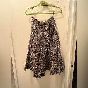 Free people brown midi skirt with mini skirt under.